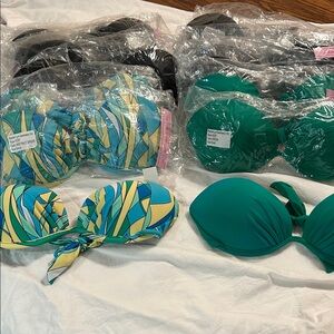 16 bandeau swim bikini tops NWT size S